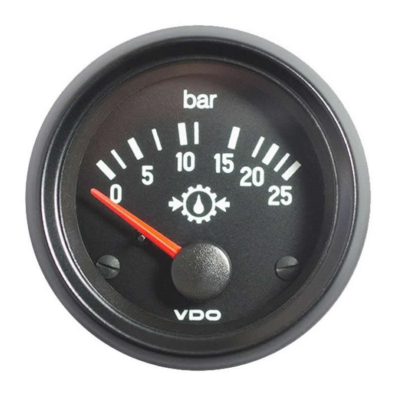VDO Cockpit International Gear oil pressure 25Bar 52mm 12V